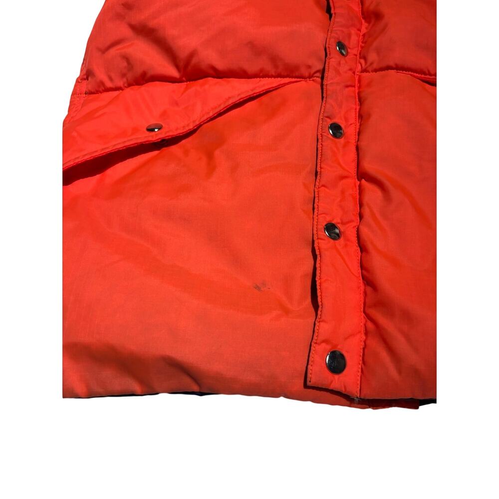 Vintage Reversible Down Puffer Vest Men's Large Navy Orange Colorblock 80s - Picture 6 of 6